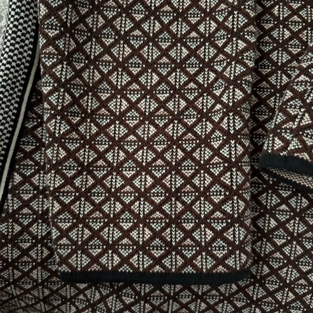 Tory Burch XS Geo Jacquard Knit Dress Sweater long sleeve